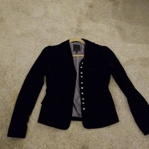Velvet blazer with rhinestone buttons